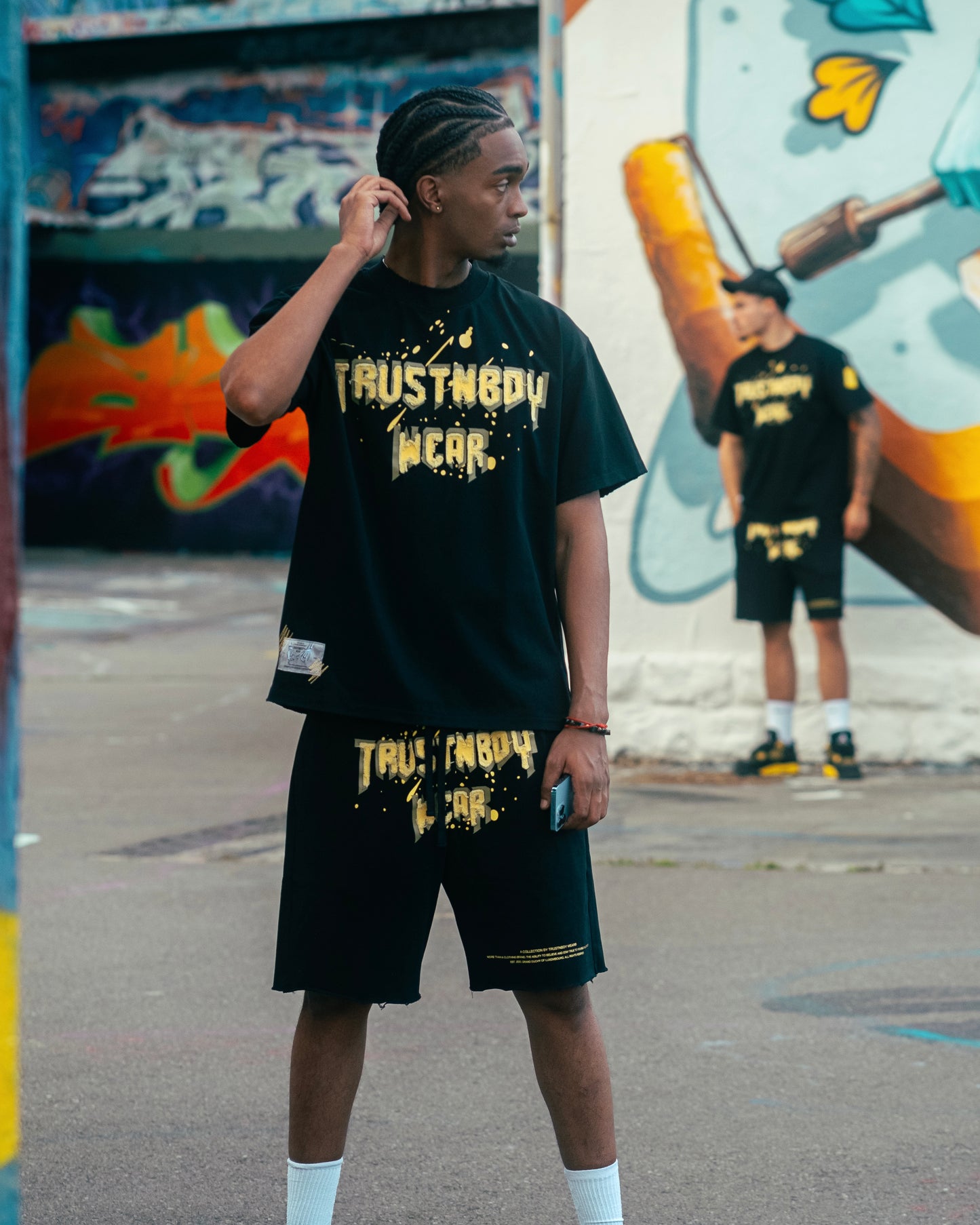 Distressed Black Tee