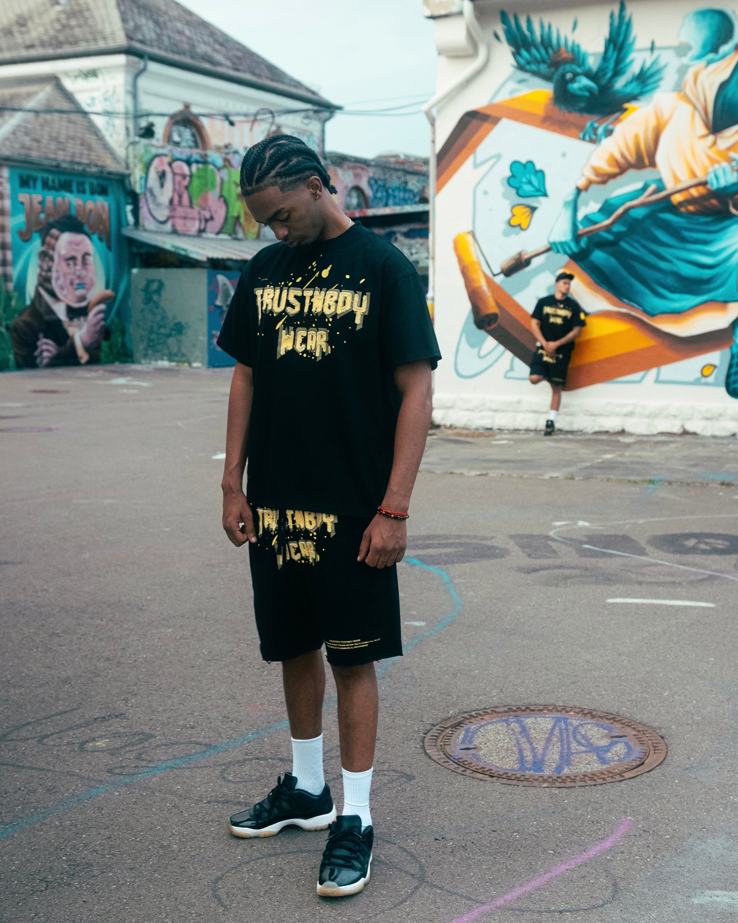 Distressed Black Tee