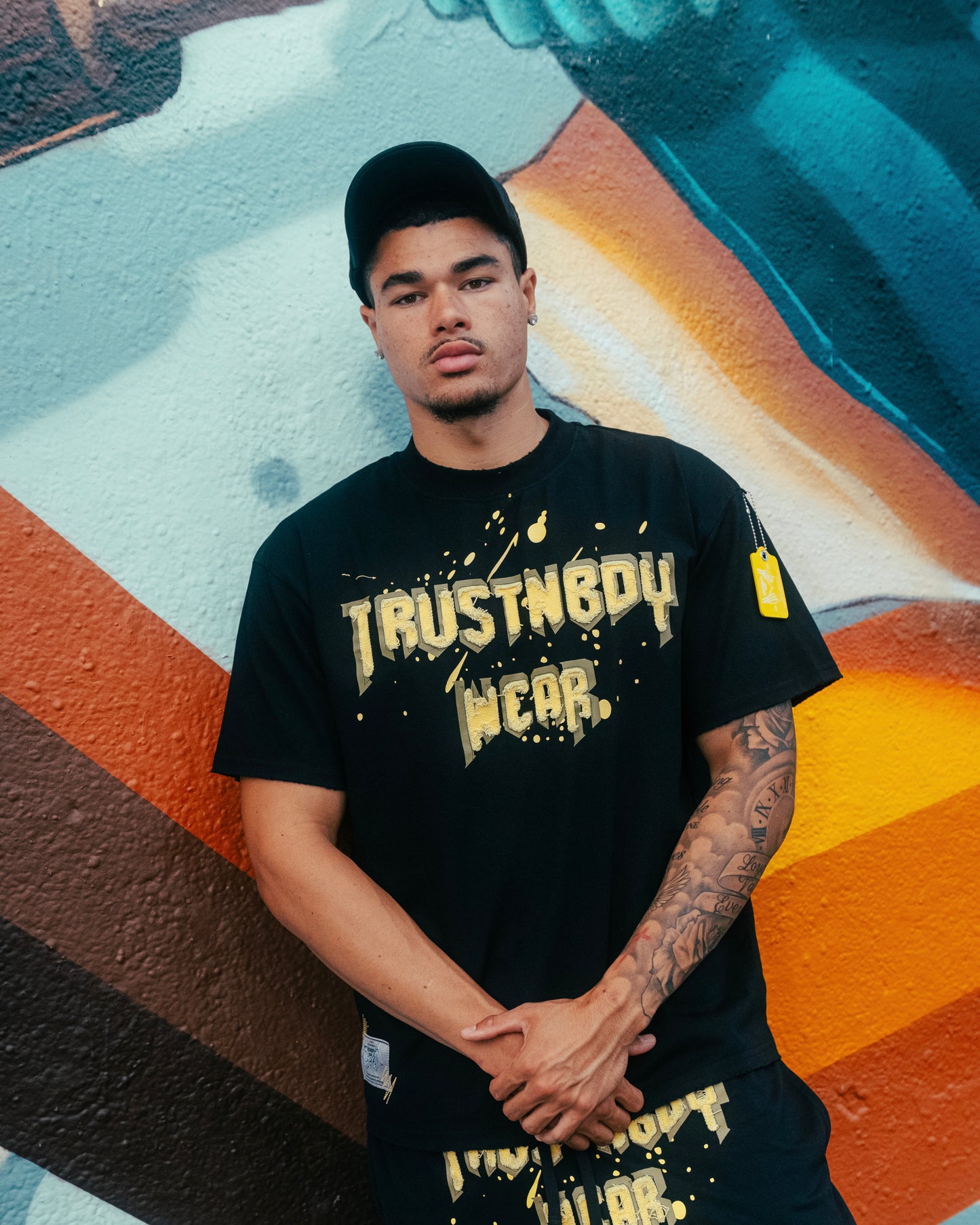 Distressed Black Tee